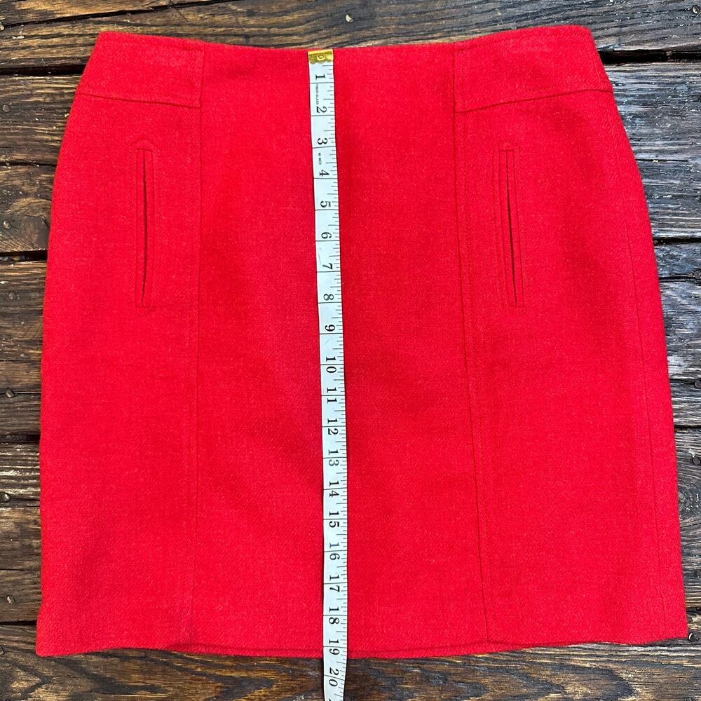 Talbots Wool Blend Pencil Skirt Women’s 8P Red Petite Lined